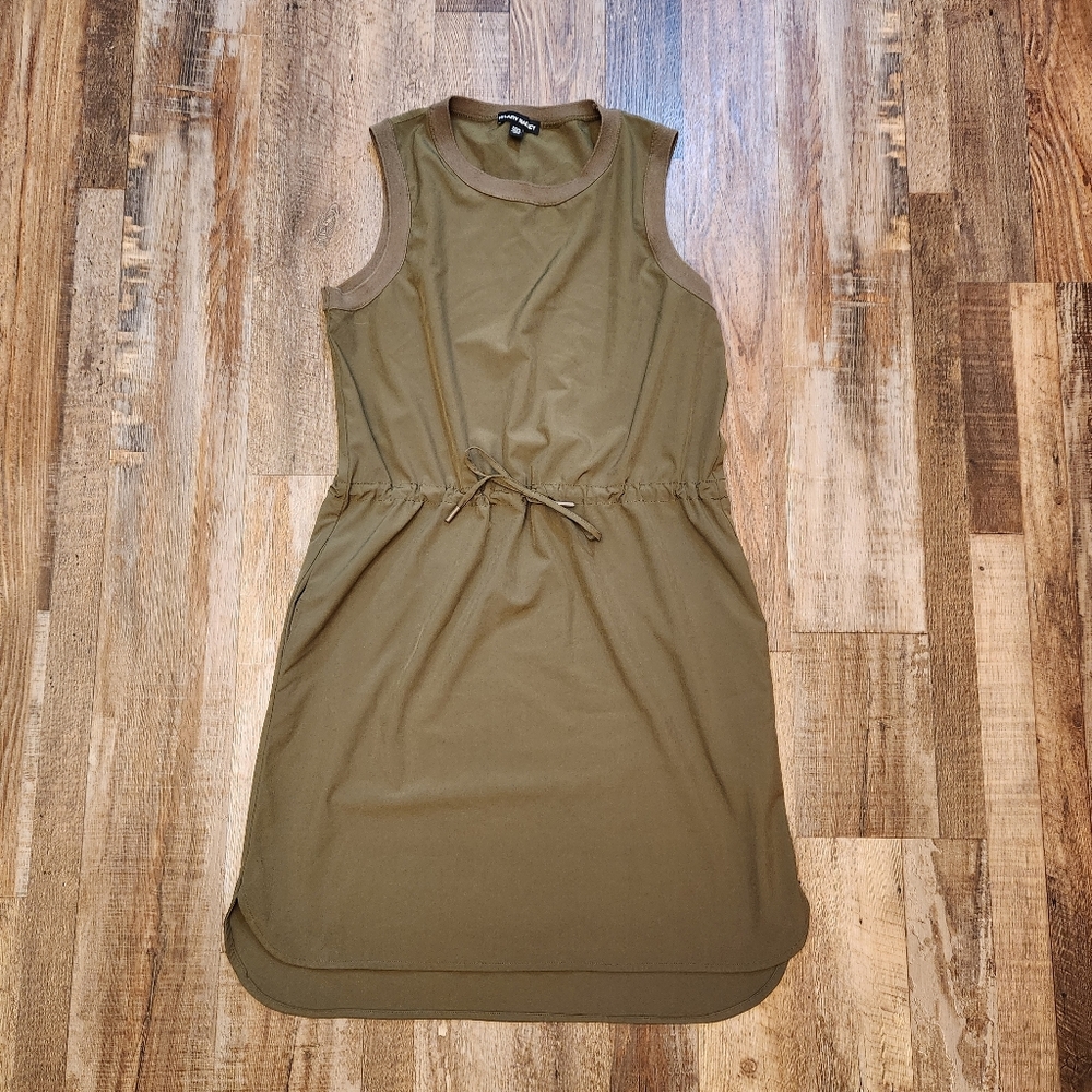 Hilary Radley Sleeveless Green Dress With Drawstring Waist